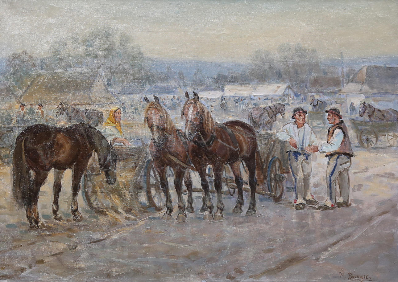 OIDENTIFIERAD KONSTNÄR. oil on canvas, signed M. Borowic.