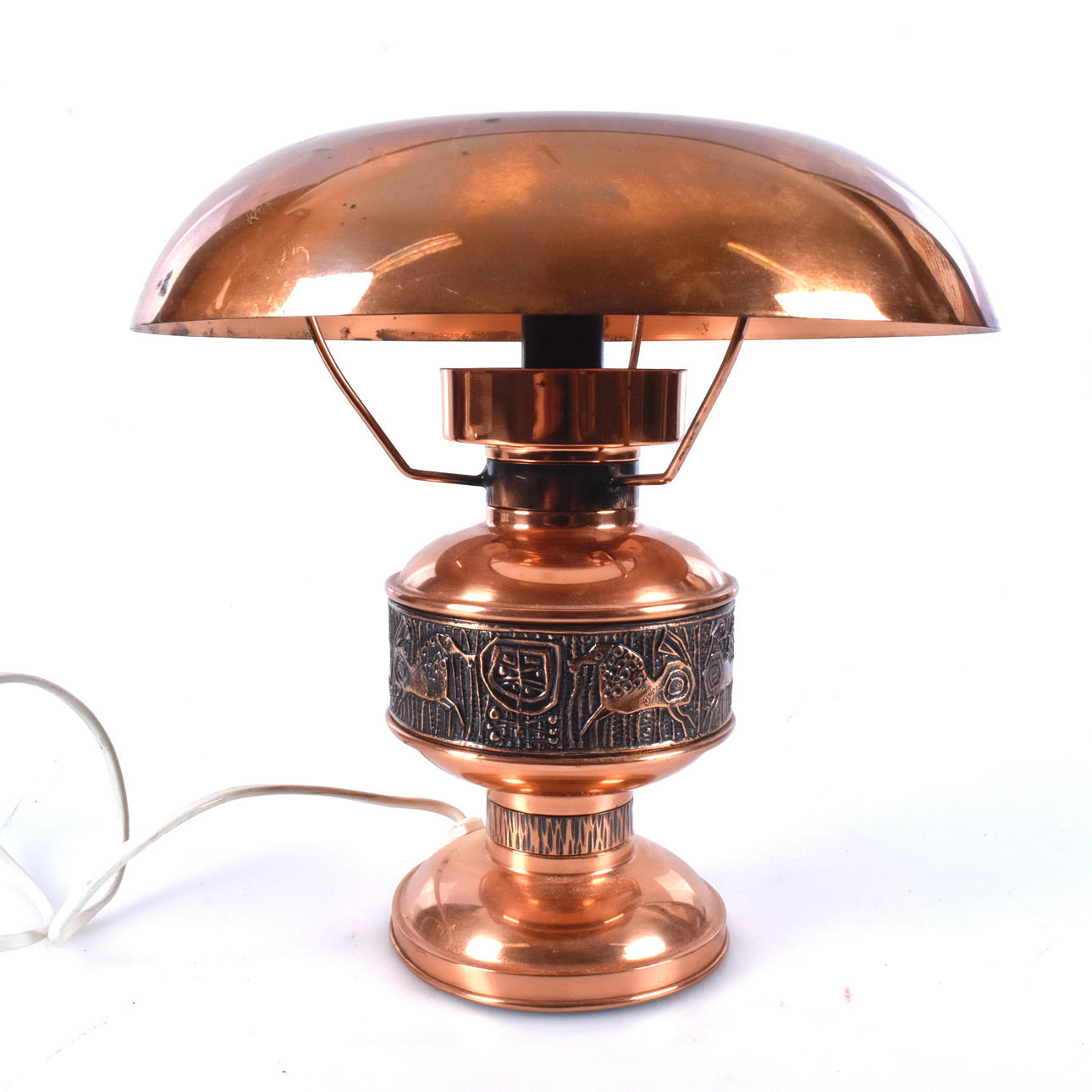 A table lamp, copper, 1970s.