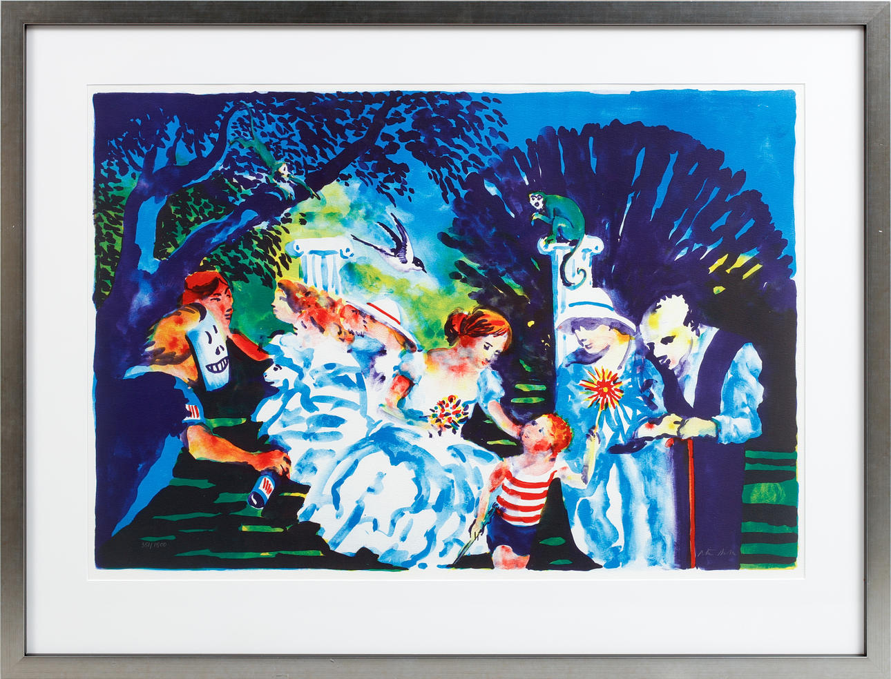 PETER DAHL. “Evening in the Park”. Lithograph in colours, signed and numbered 351/1500.