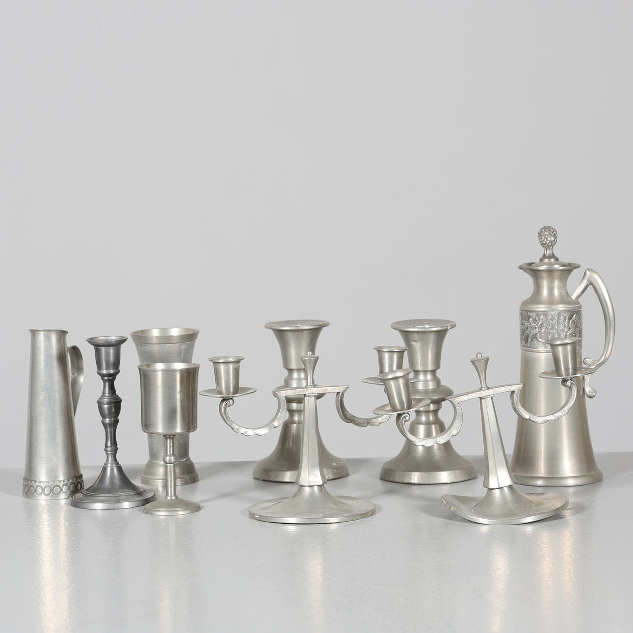 OBJETOS DE ESTAÑO, lote, 20 piezas.