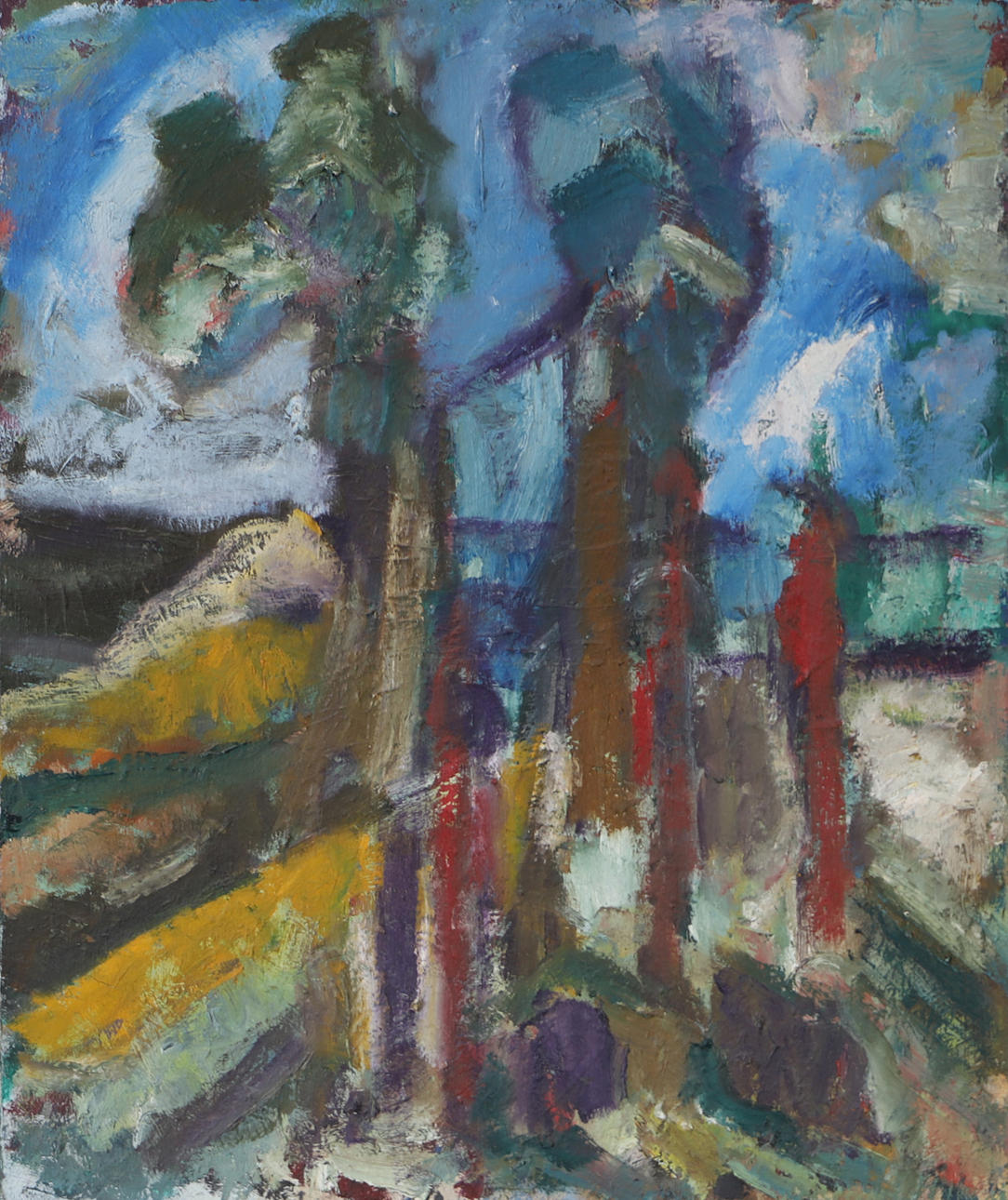 OKÄND KONSTNÄR. Landscape composition, oil on canvas, unsigned.