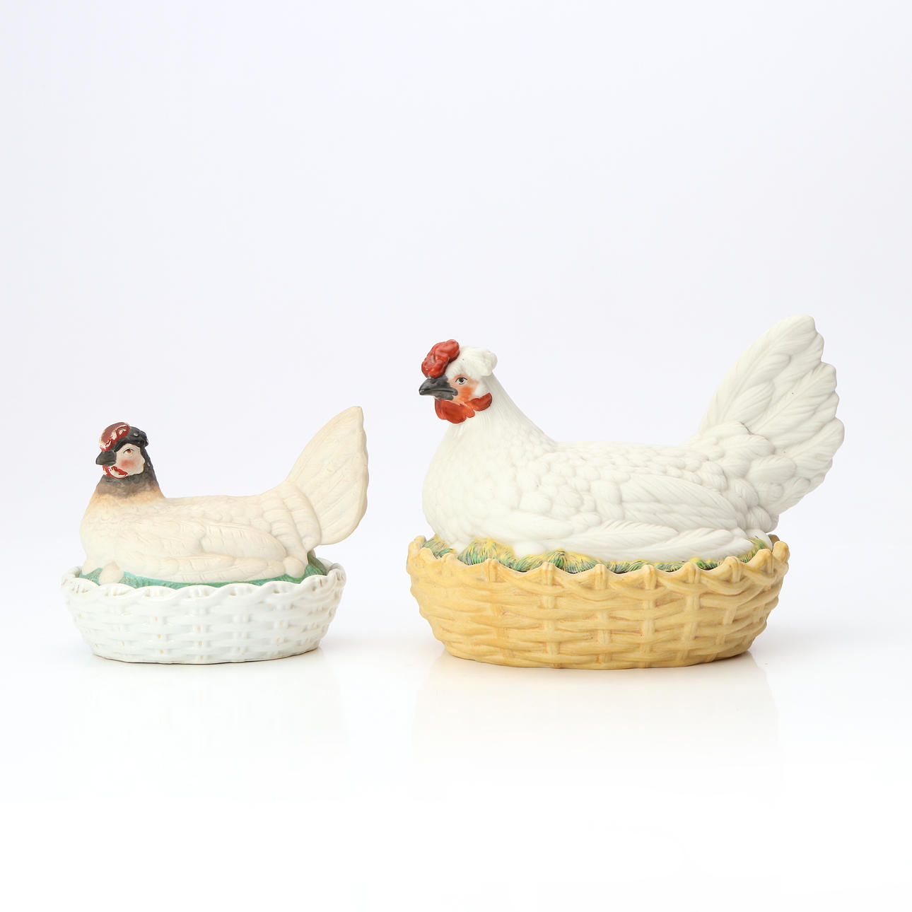 EGG HENS, TWO PCS. Ceramics. Among others, Gustavberg.
