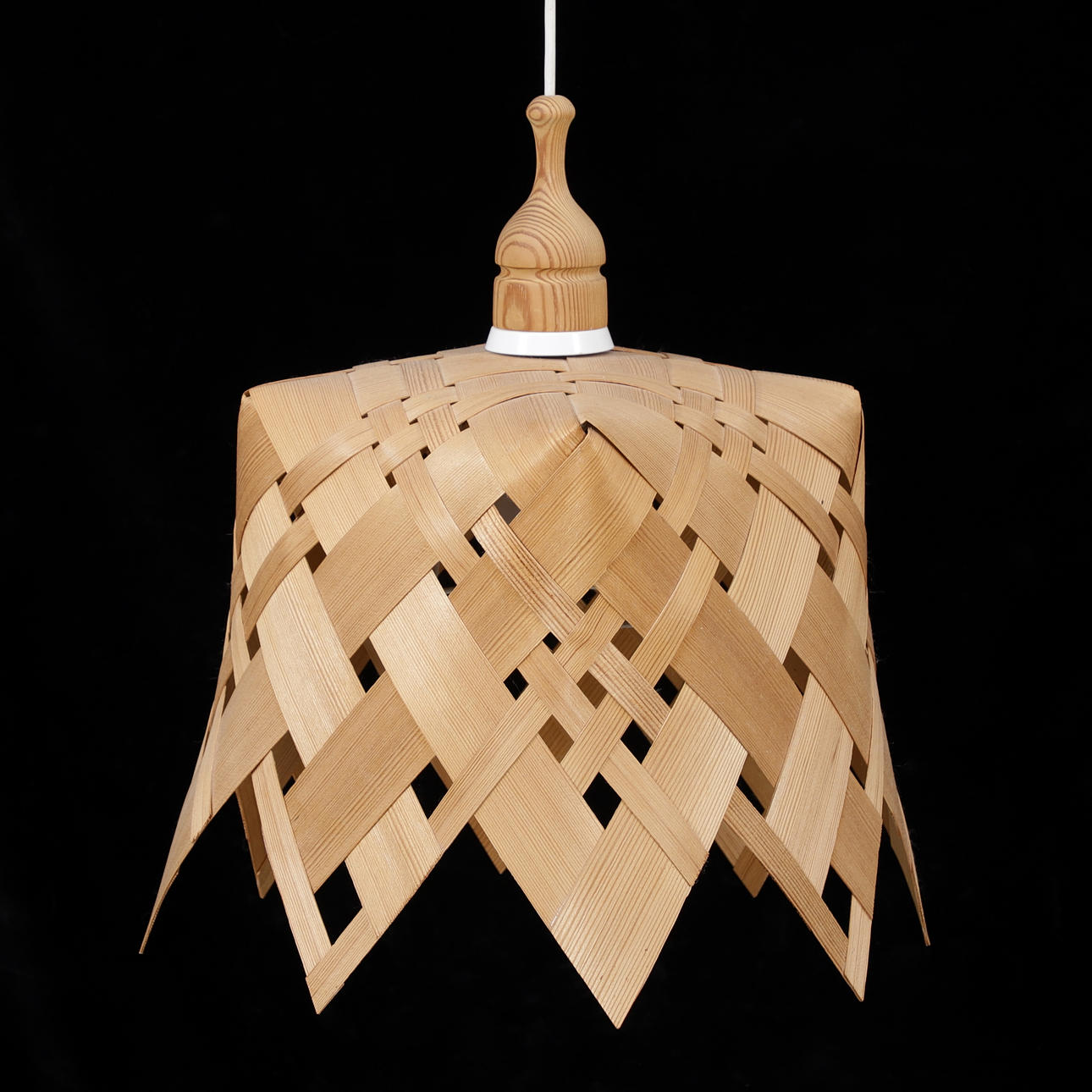 A ceiling lamp, wood chips, 1970s.
