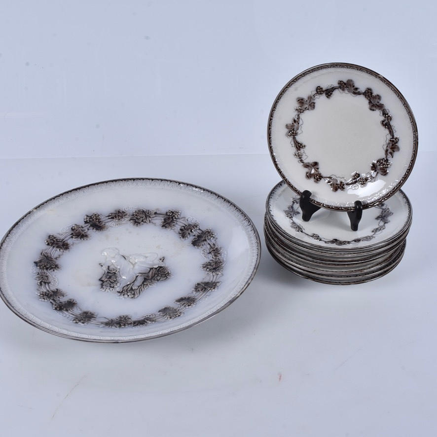 DINSERVIS, 9 pieces, porcelain, Upsala Ekeby.