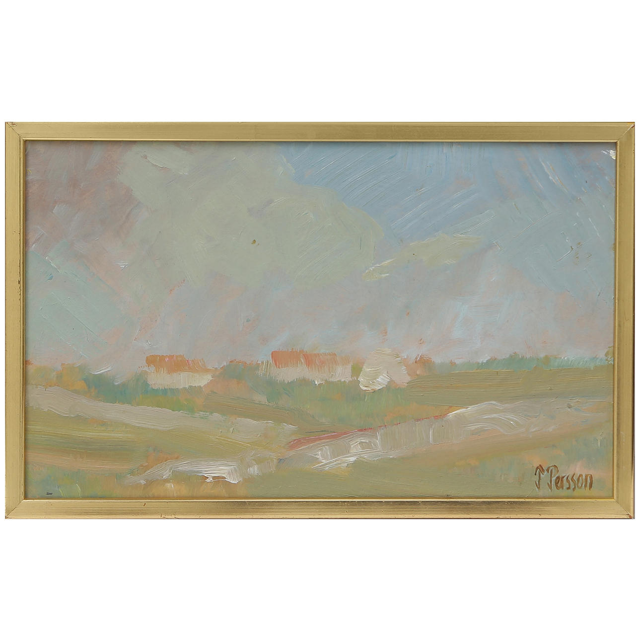 TORSTEN PERSSON. “GREEN” OIL ON PANEL, SIGNED.