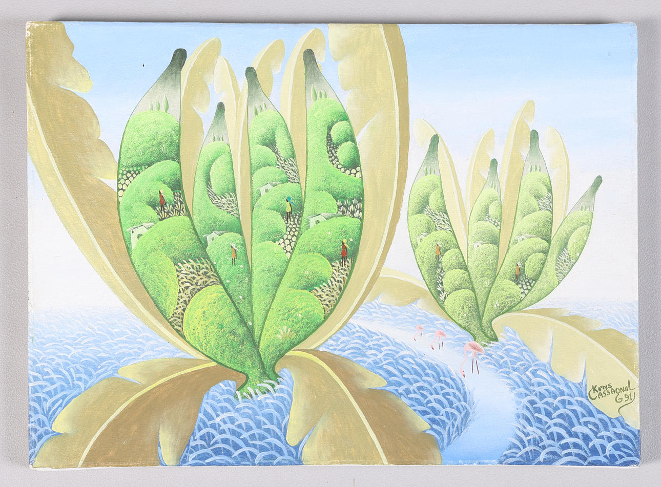 KEN CASSAONAL (HAITIAN BORN 1965) "ABSTRACT SCENE".