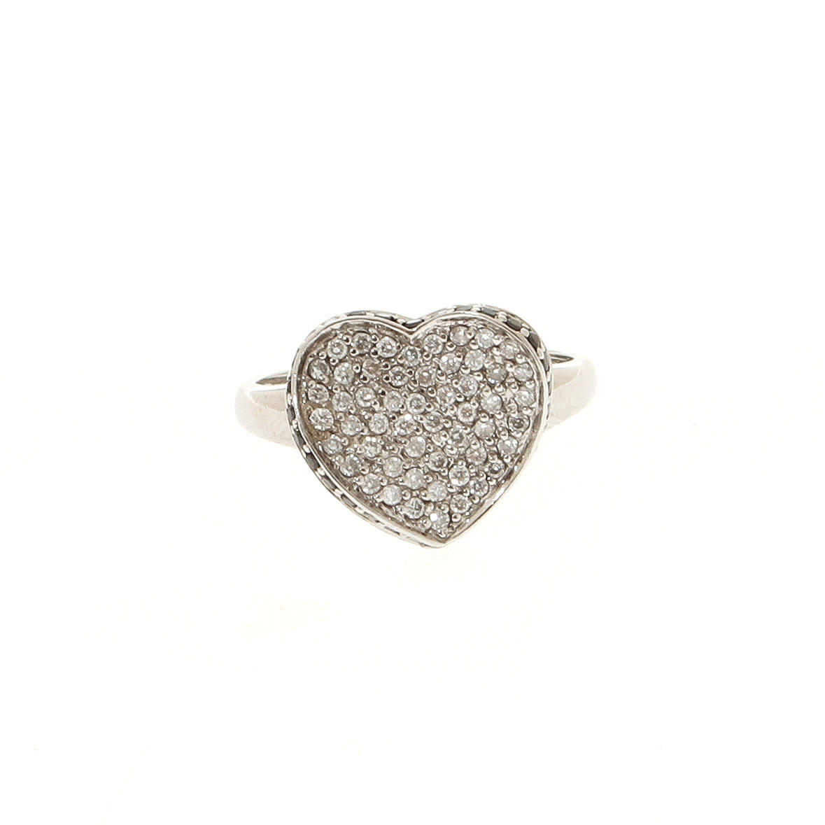 RING, 14k vitguld med vita och svarta diamanter på sidan, totalt ca 1,00 ct.