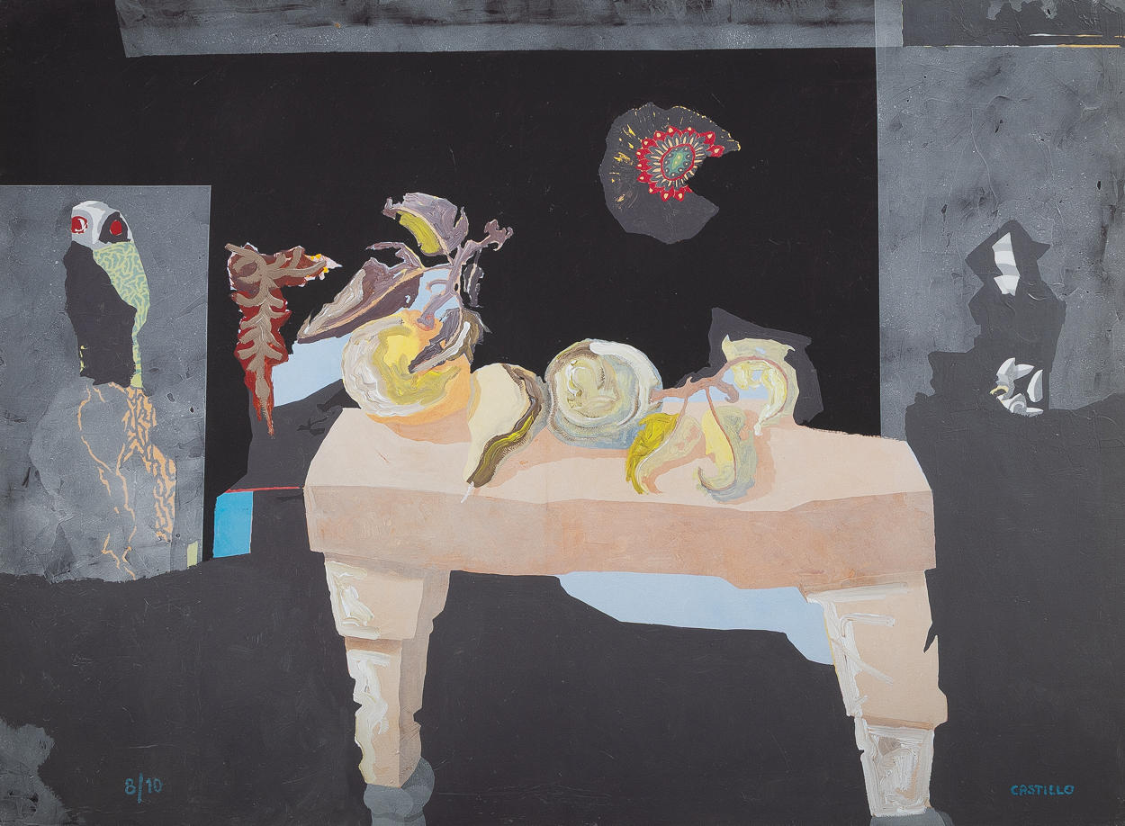 JUAN CASTILLO (FÖDD 1952). Komposition, Siebdruck mit Acryl oder einem matten Blatt.