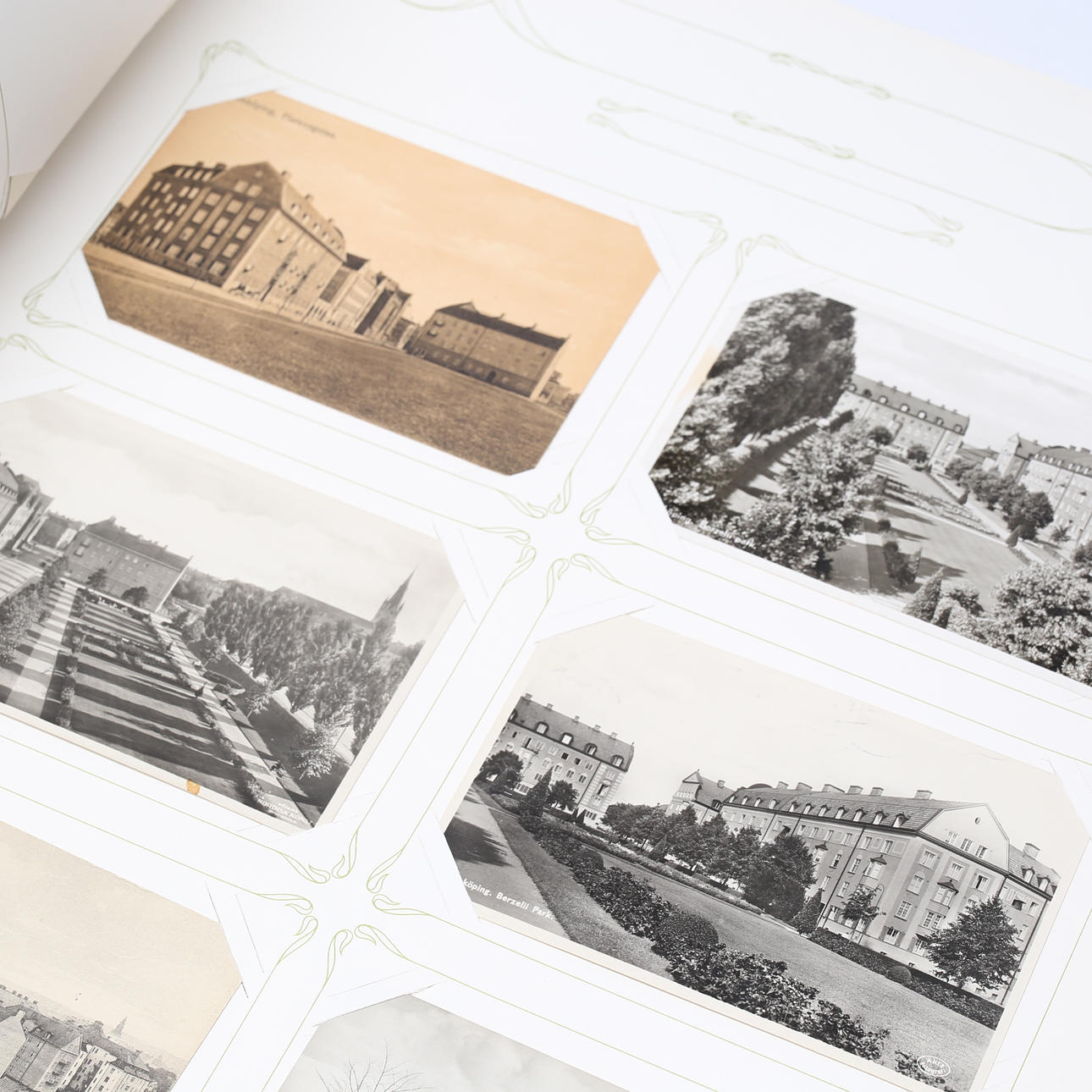 A set of 2 album postcards, Linköping.