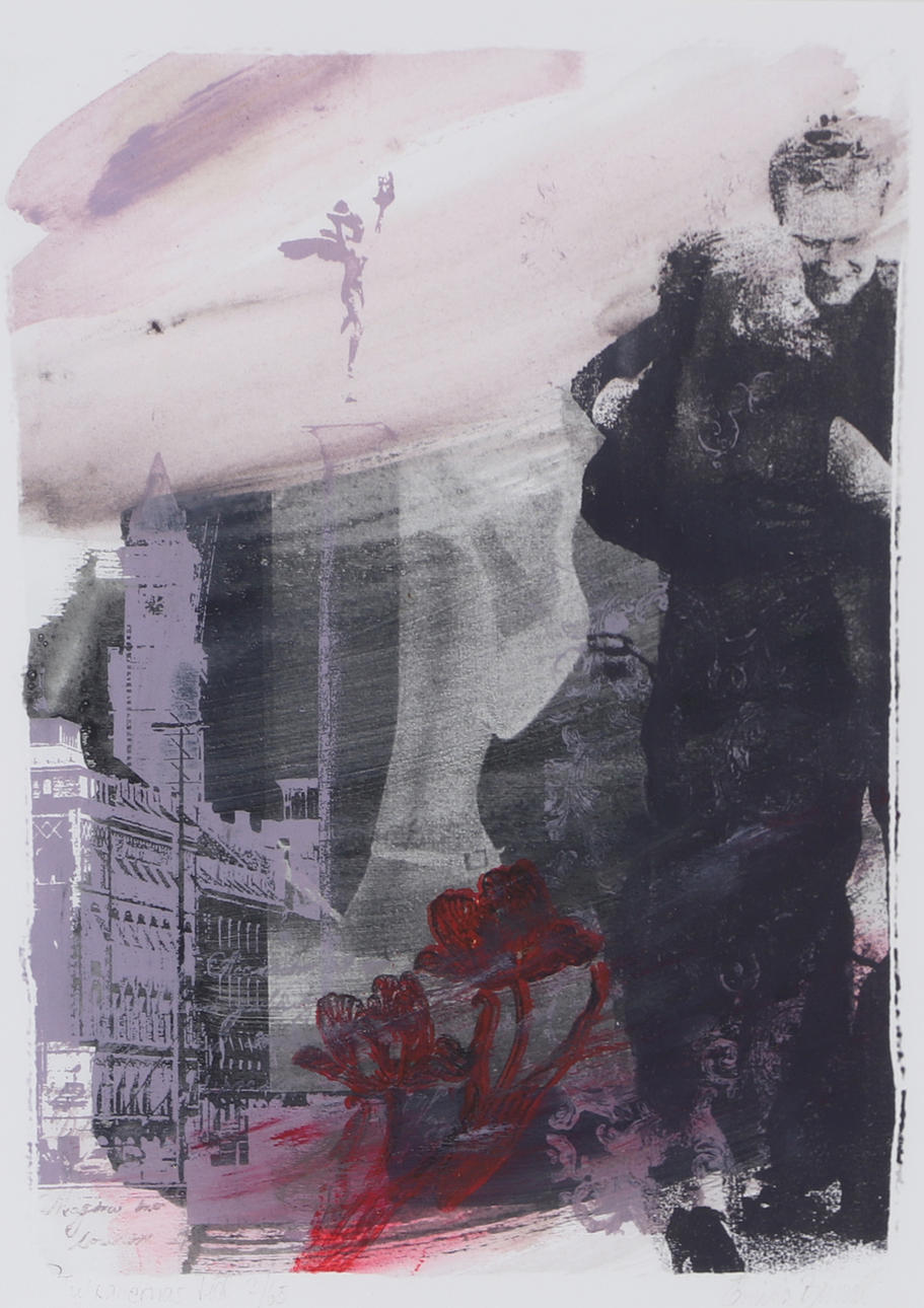 EMILIA BJURELL. "Tango I", färglitografi, signerad.
