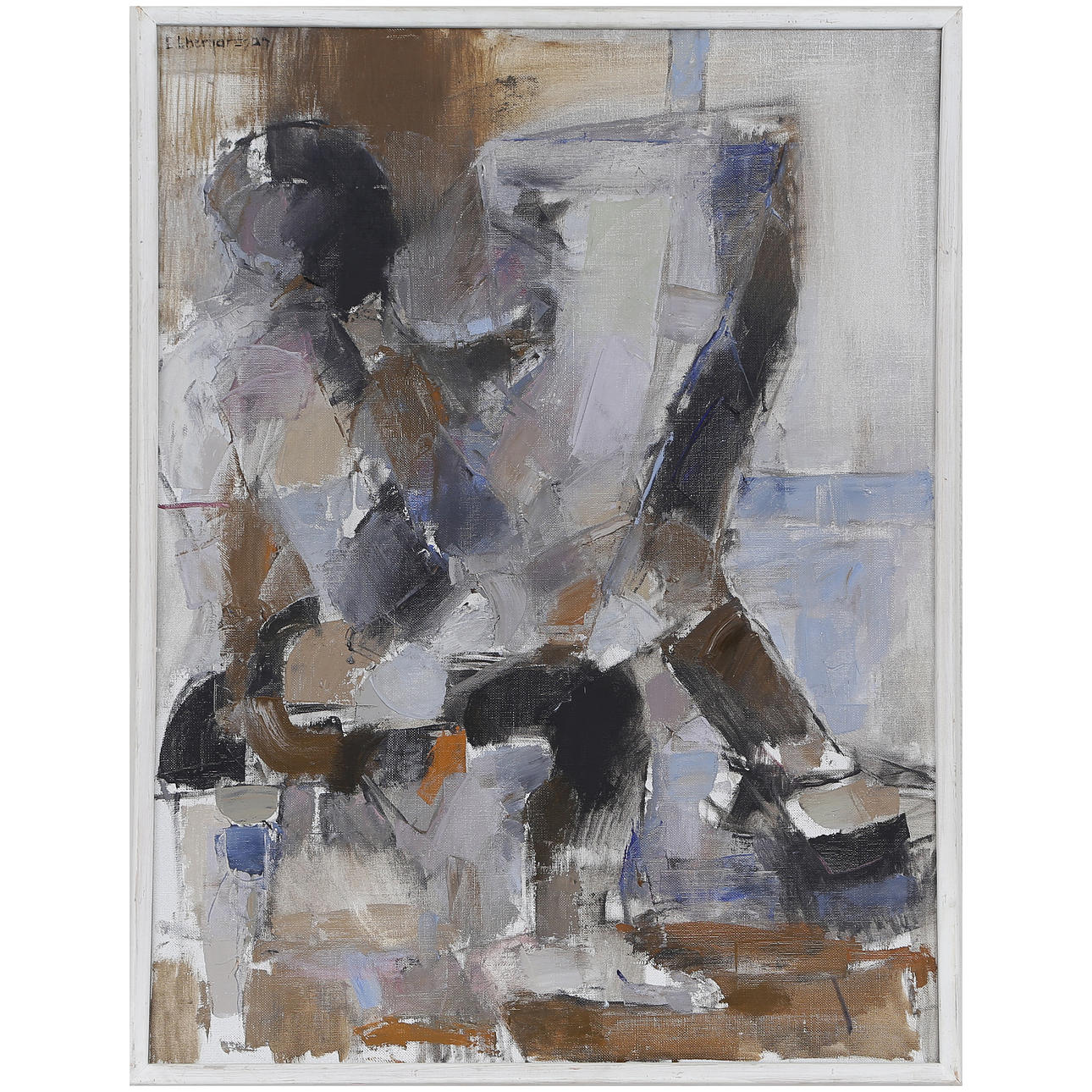 EBBE EBERHARDSON. “READER” OIL ON CANVAS, SIGNED.