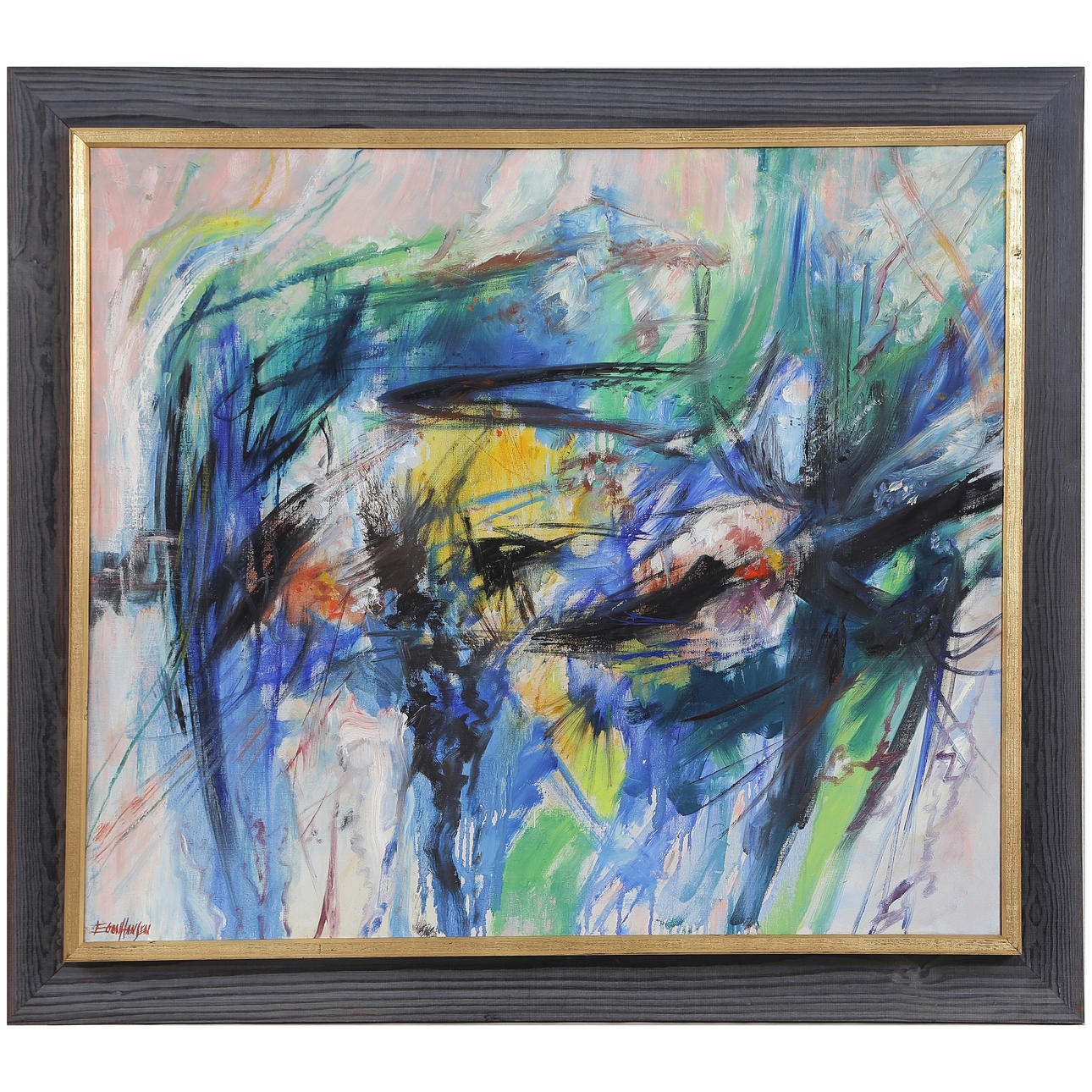 EGON HANSEN, “LAGOON” OIL ON CANVAS, SIGNED.