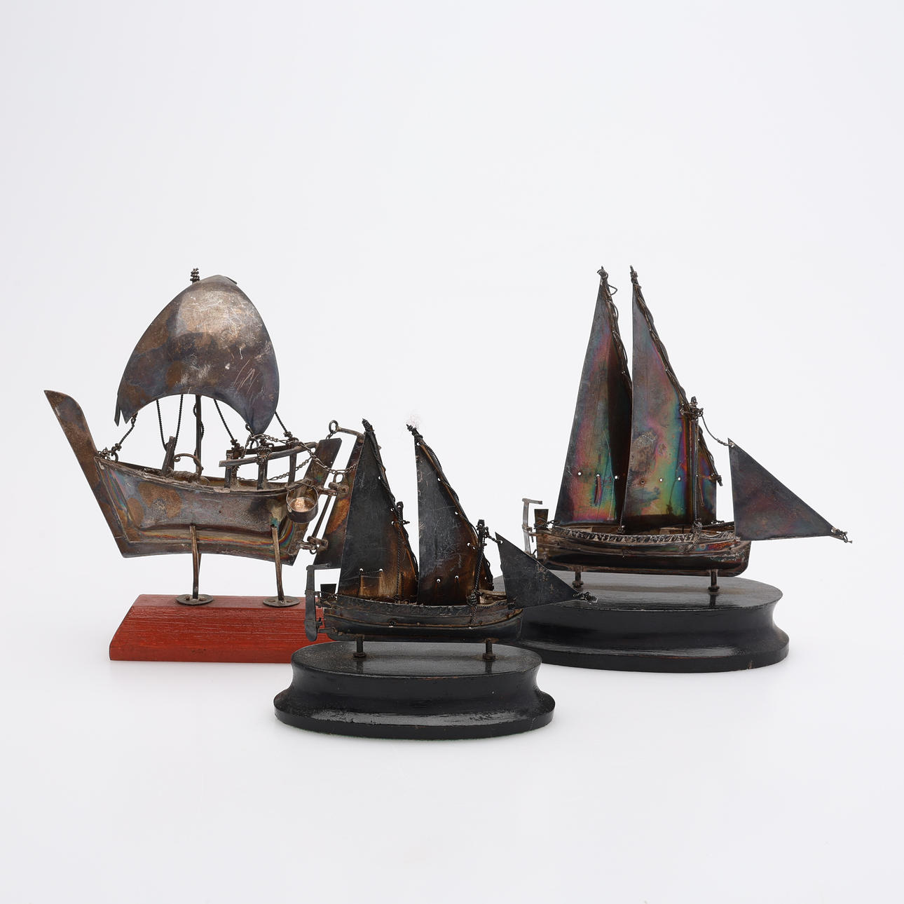 SHIP MODELS, 3 PCS, SILVER.
