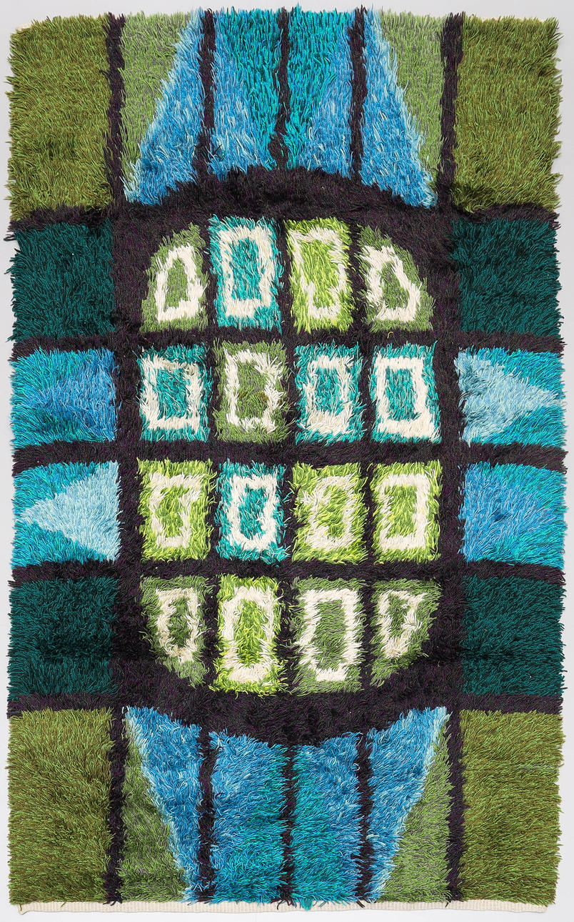 TEPPICH, gemusterte Roggenmatte, 230 x 148.