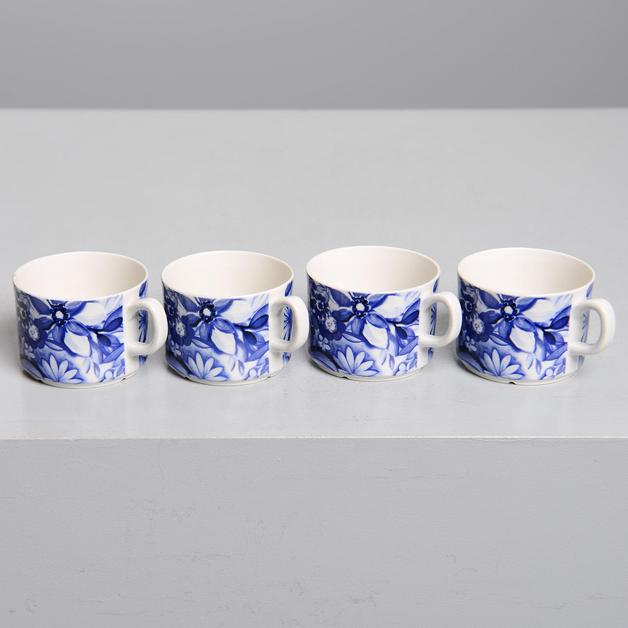 KAFFEKOPPER, 4 stk, „Blå Ulla“, Gefle.