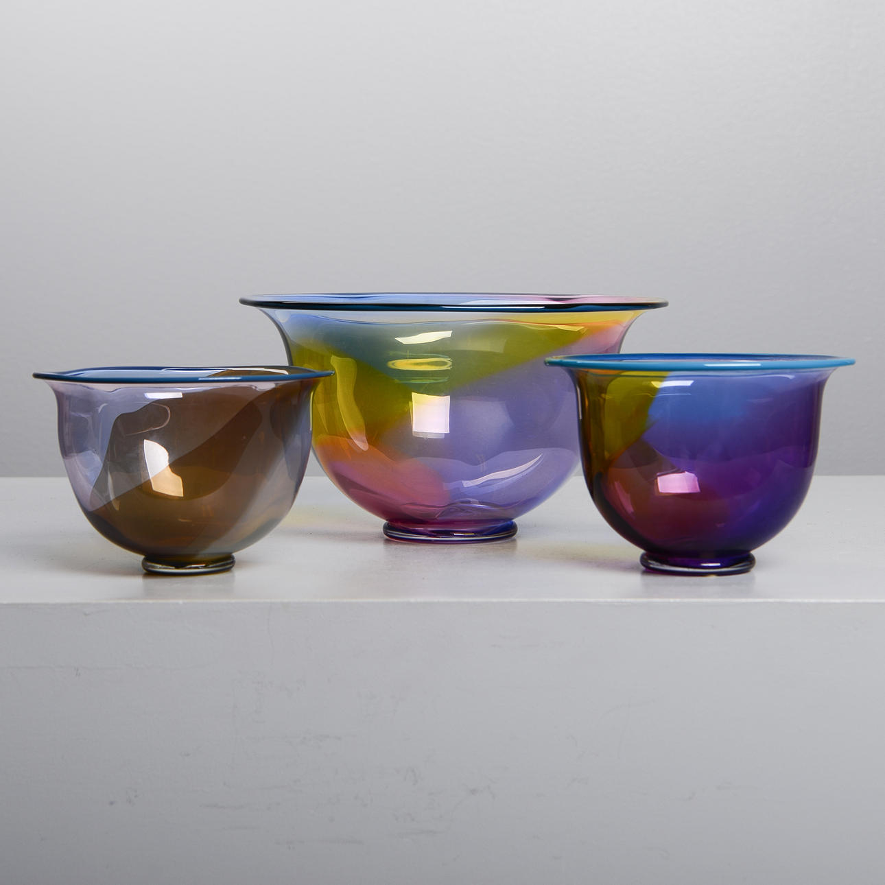 THREE BOWLS, Ann Wolff, Jan-Erik Ritzman & Sven-Åke Carlsson, Transjö Glasbruk and Ann Wolff & Wilke Adolfsson, Stenhytta Glasstudio.