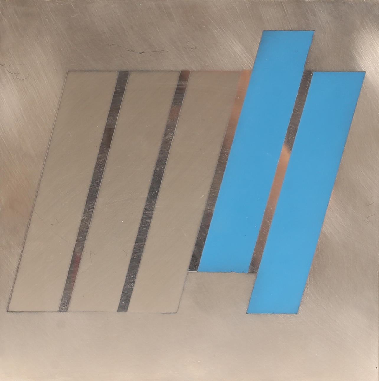 ALEXIUS HUBER. Metal, concrete Composition, signed.