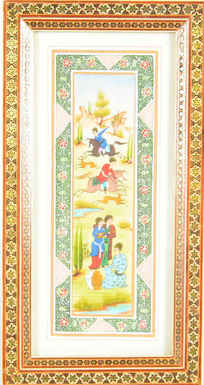 MINIATYRMÅLERI, figurscen, indopersisk.