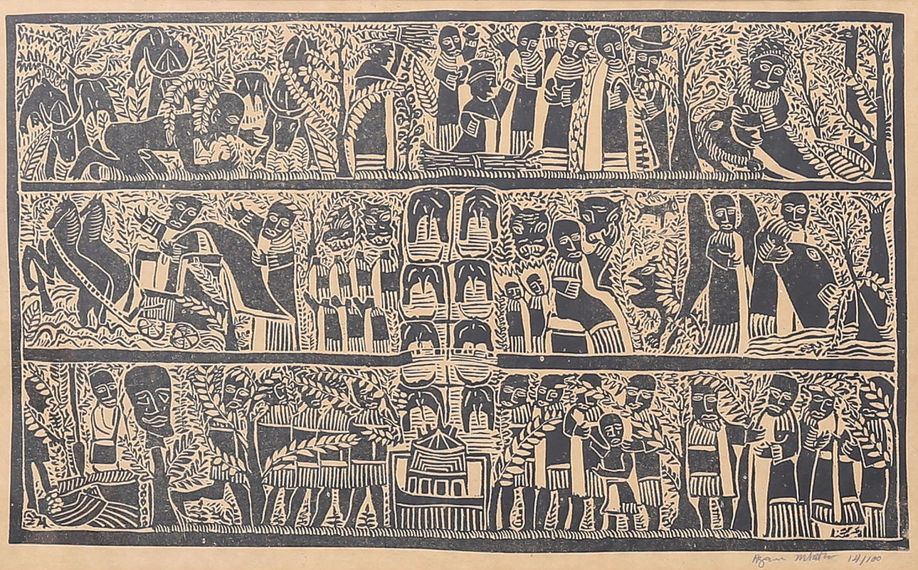 AZARIA MBATHA. Scenes from the Life of Jesus. Linoleum print, signed and numbered 14/100.