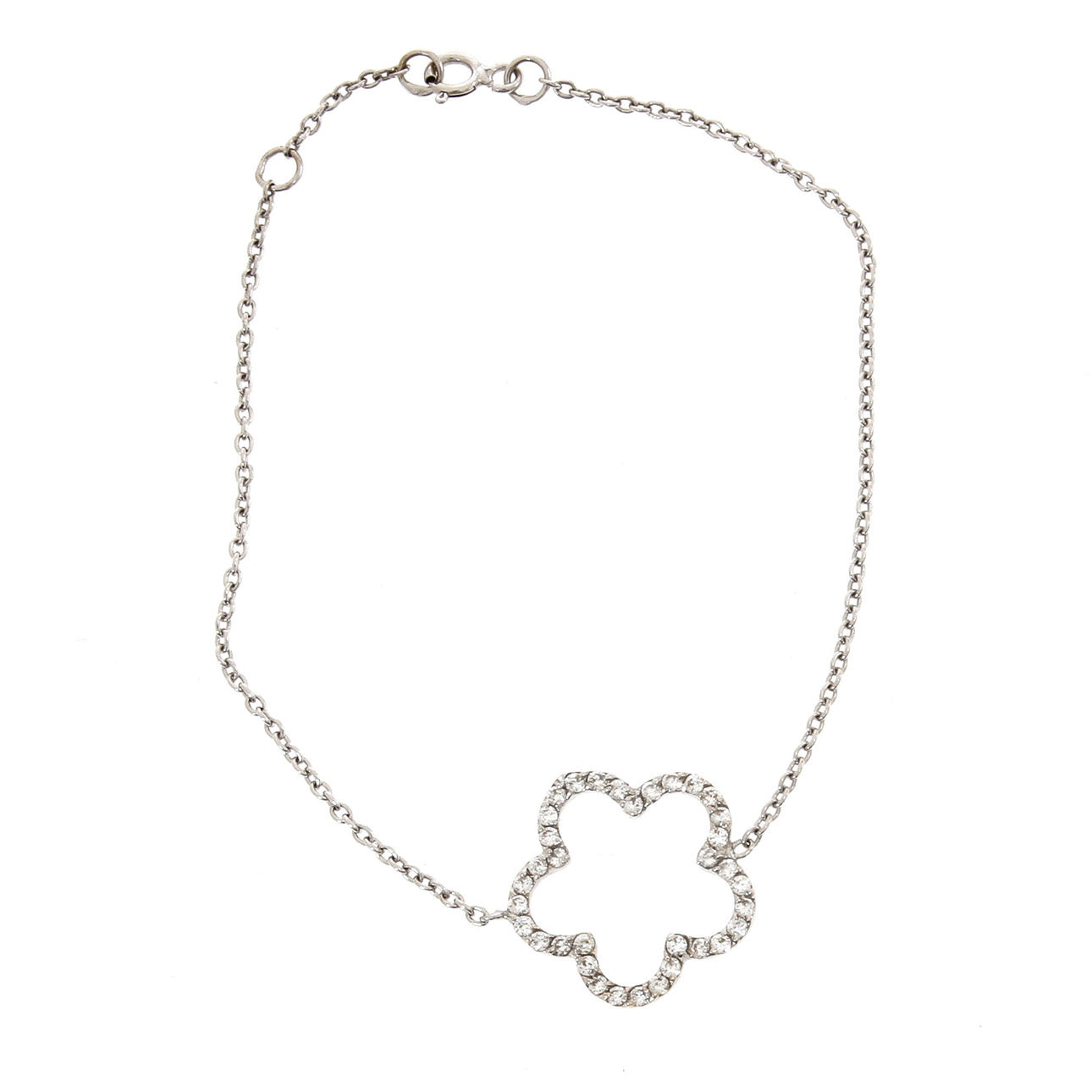 ARMBAND, 18K vitguld med cubic zirkoner. Vikt 2,5 g.