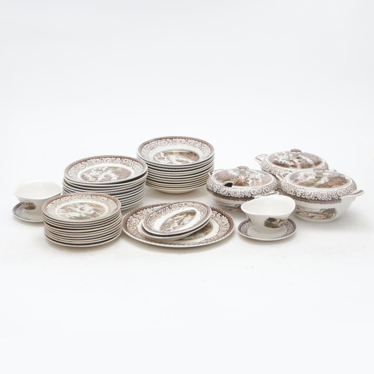 A 43-piece tableware set, Old Bridge, Holland.