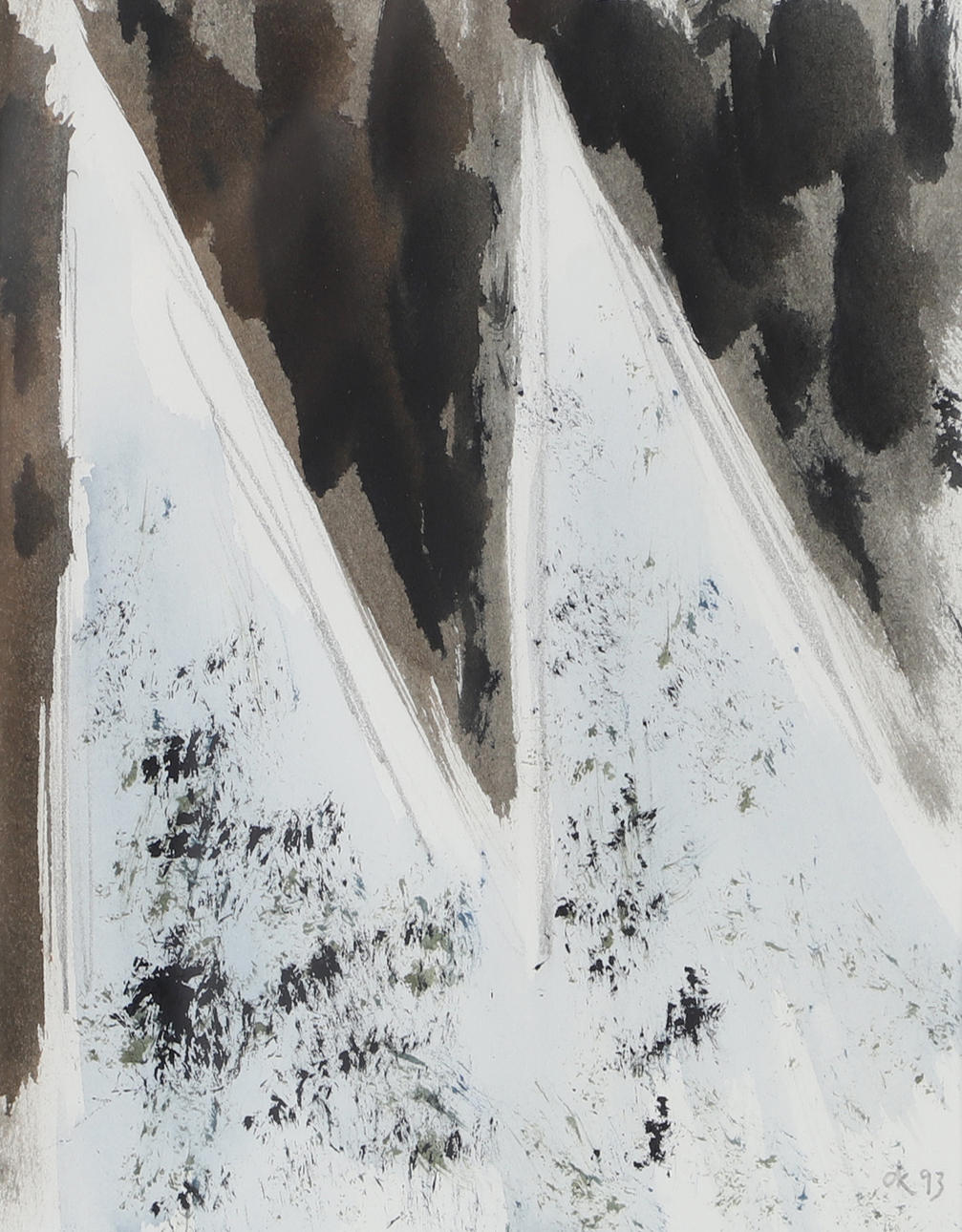 DIETER KLUGE. Composition, watercolour, signed D.K.