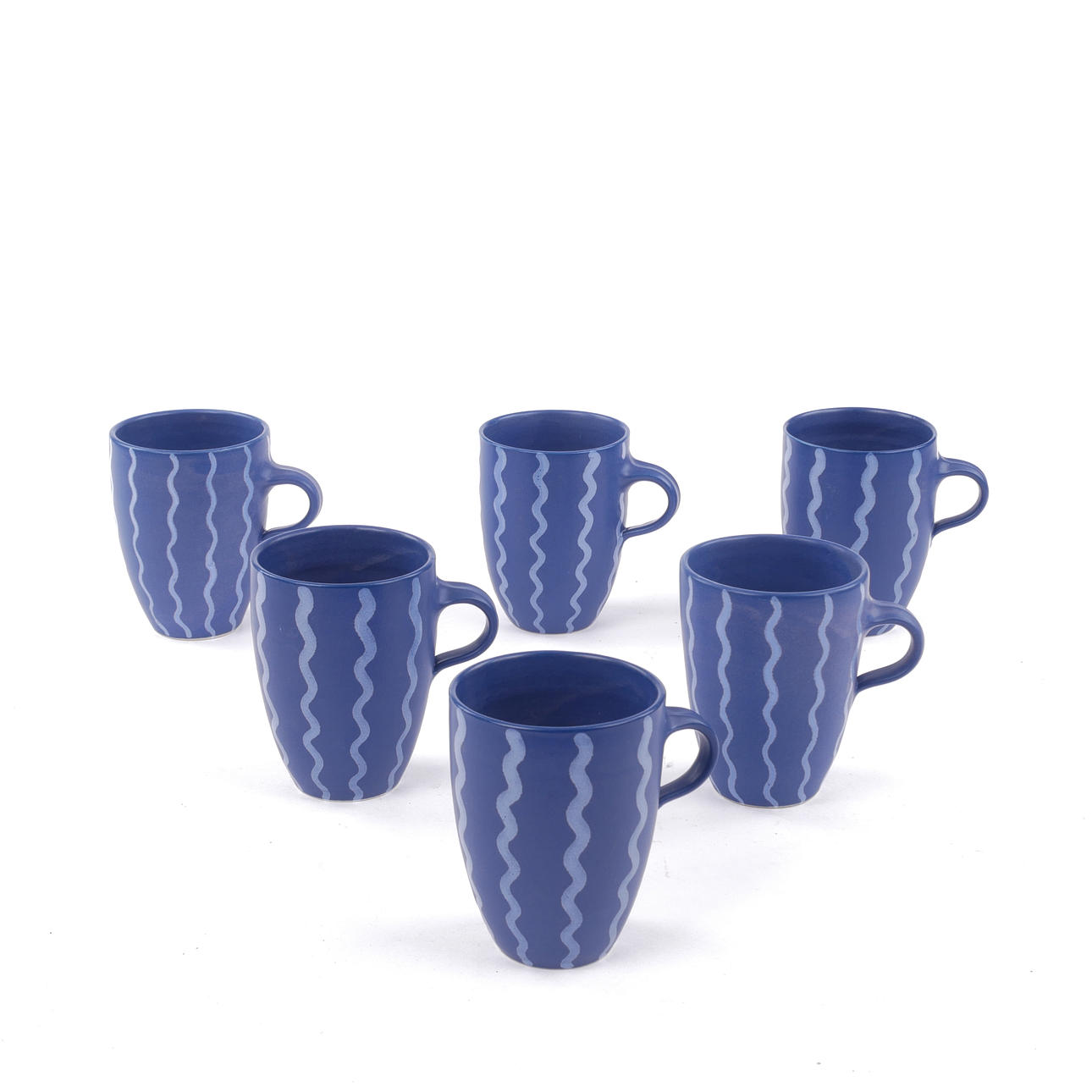 Ein Satz von 6 Keramik-Kaffeebechern, Paradisverkstaden, Öland.