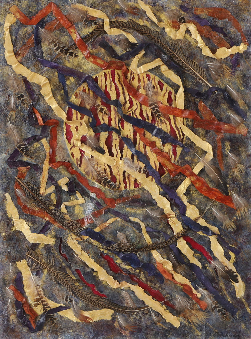 ULLA BREHMERS. Composition, mixed technique/collage, signed.