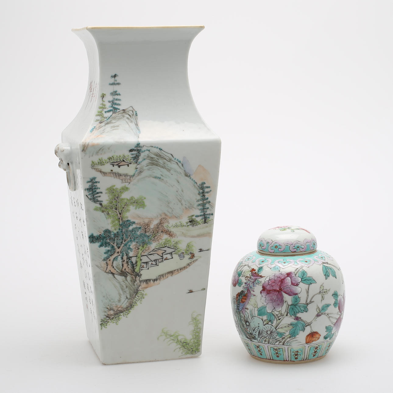 VAS och LOCKURNA, porslin, Kina, 1800 och 1900-tal.