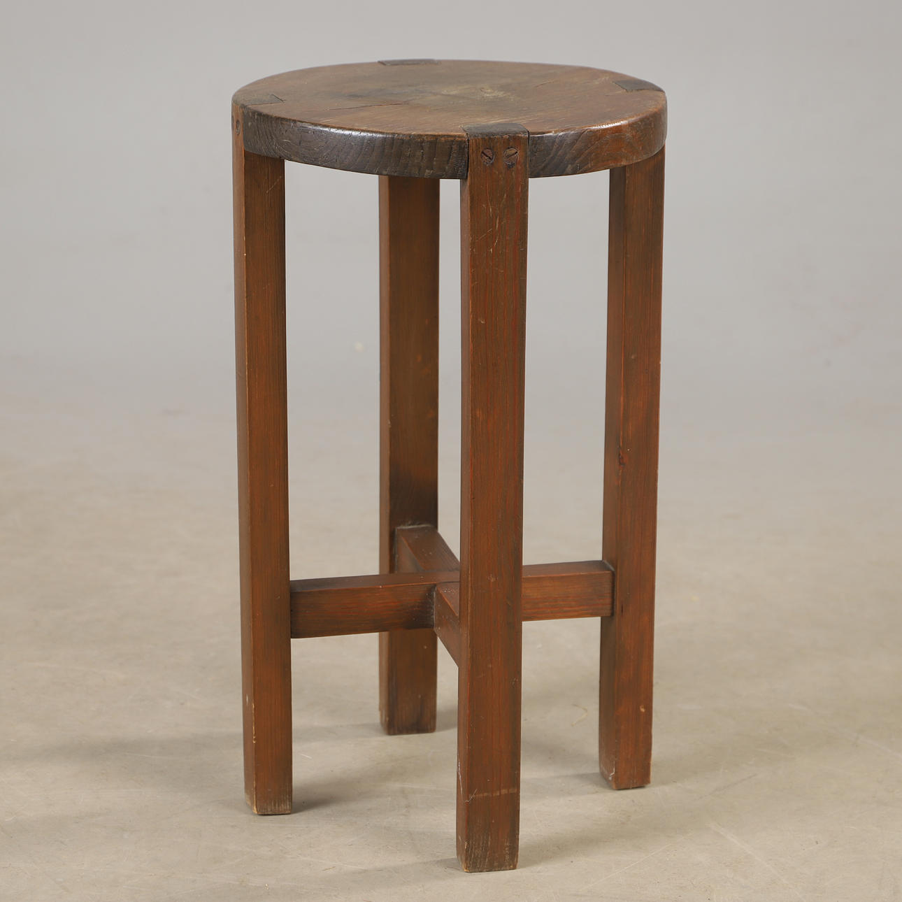 A wooden stool, late 20th century.