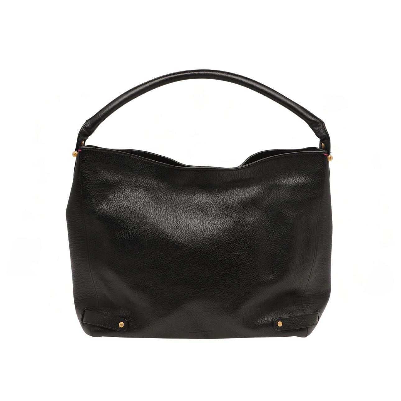 LK BENNETT BLACK GRAINED LEATHER TOTE BAG.