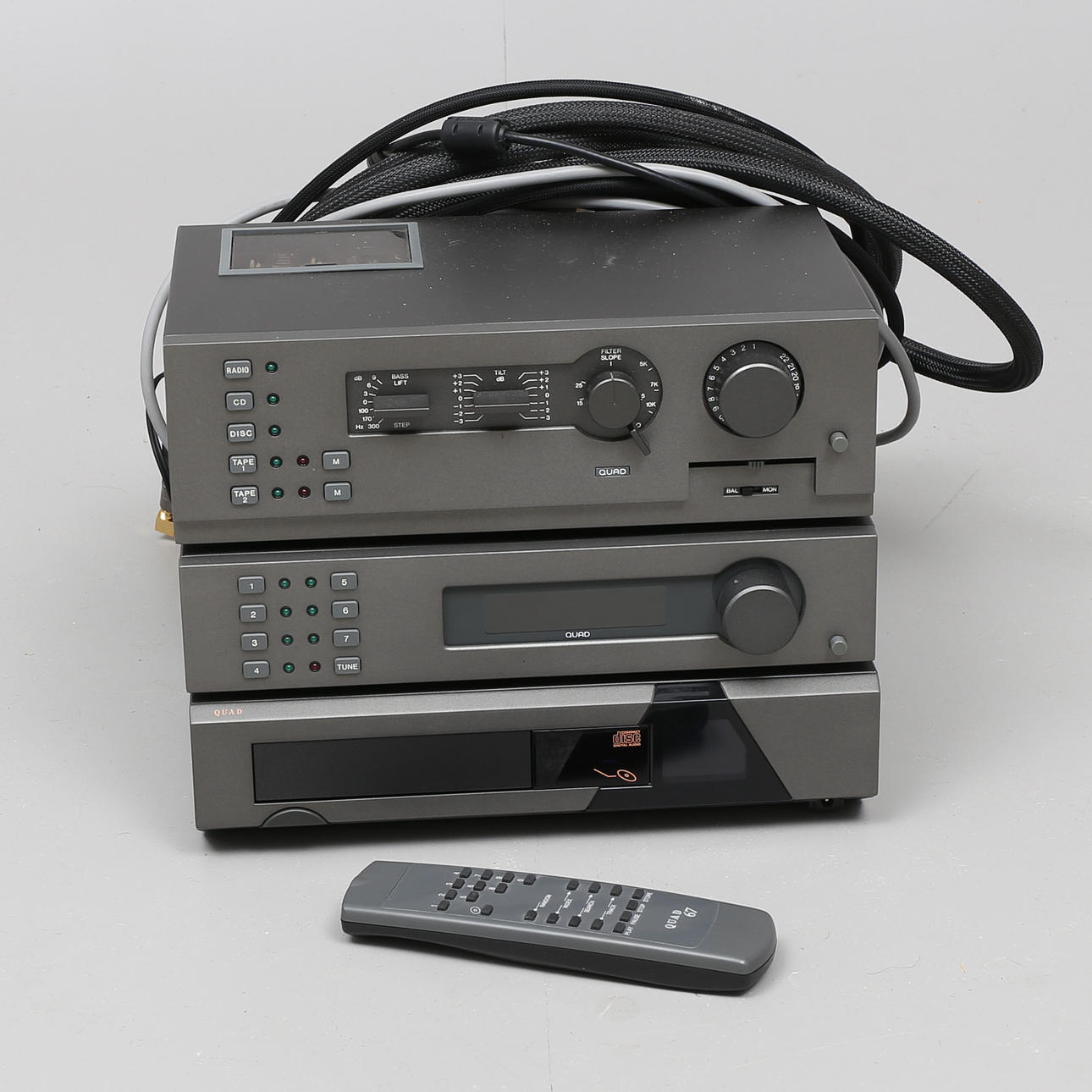 QUAD STEREODELAR och KABLAR, Huntingdon England.