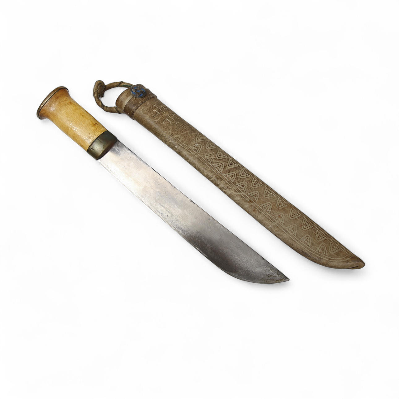 SAMEKNIV I LÄDERBALJA, Puukos, Finland.