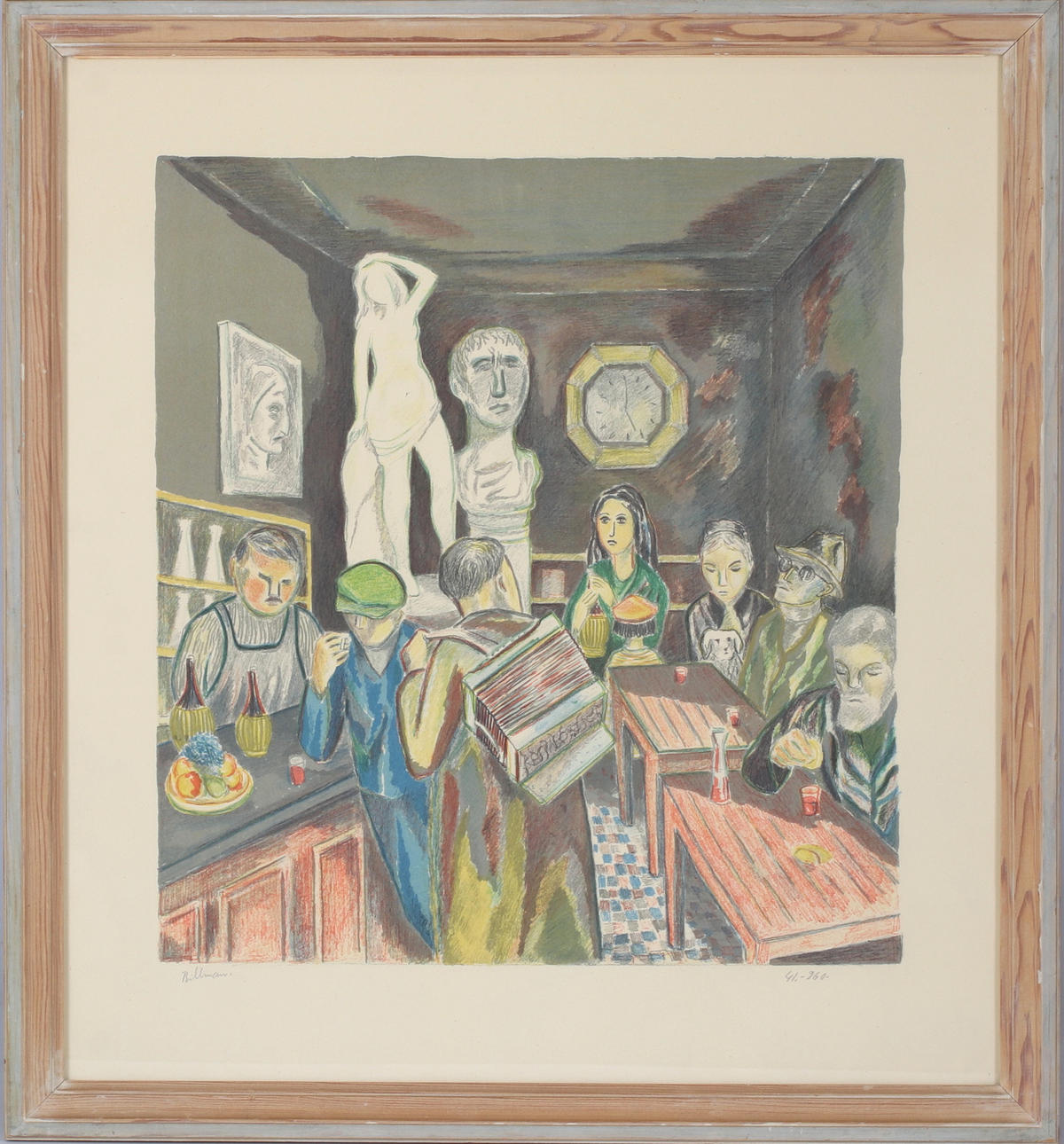 TORSTEN BILLMAN. Figure scene, lithograph in colour, signed and numbered 41/260.