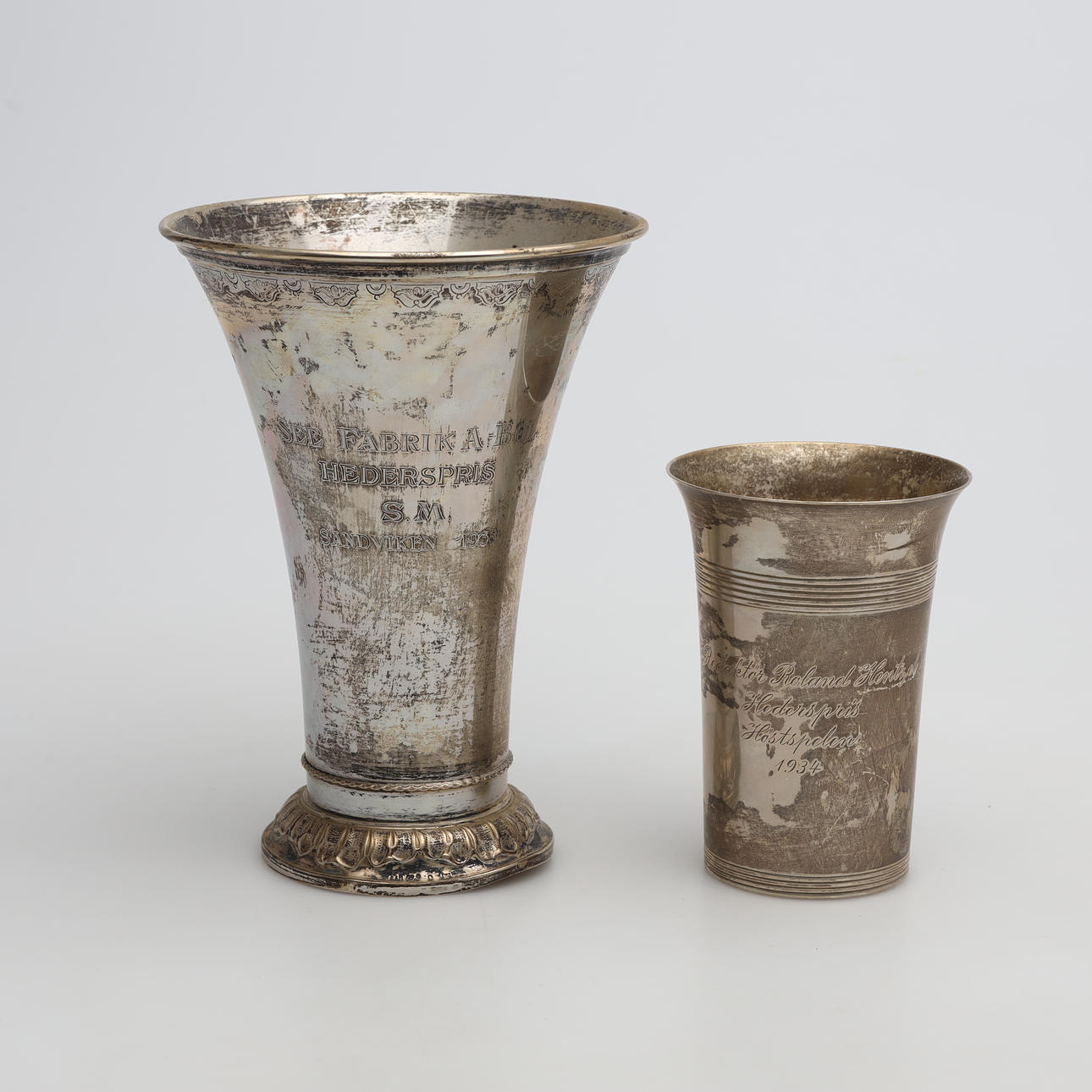 TROFÆER 2 stk sølv vægt ca. 298 gram.