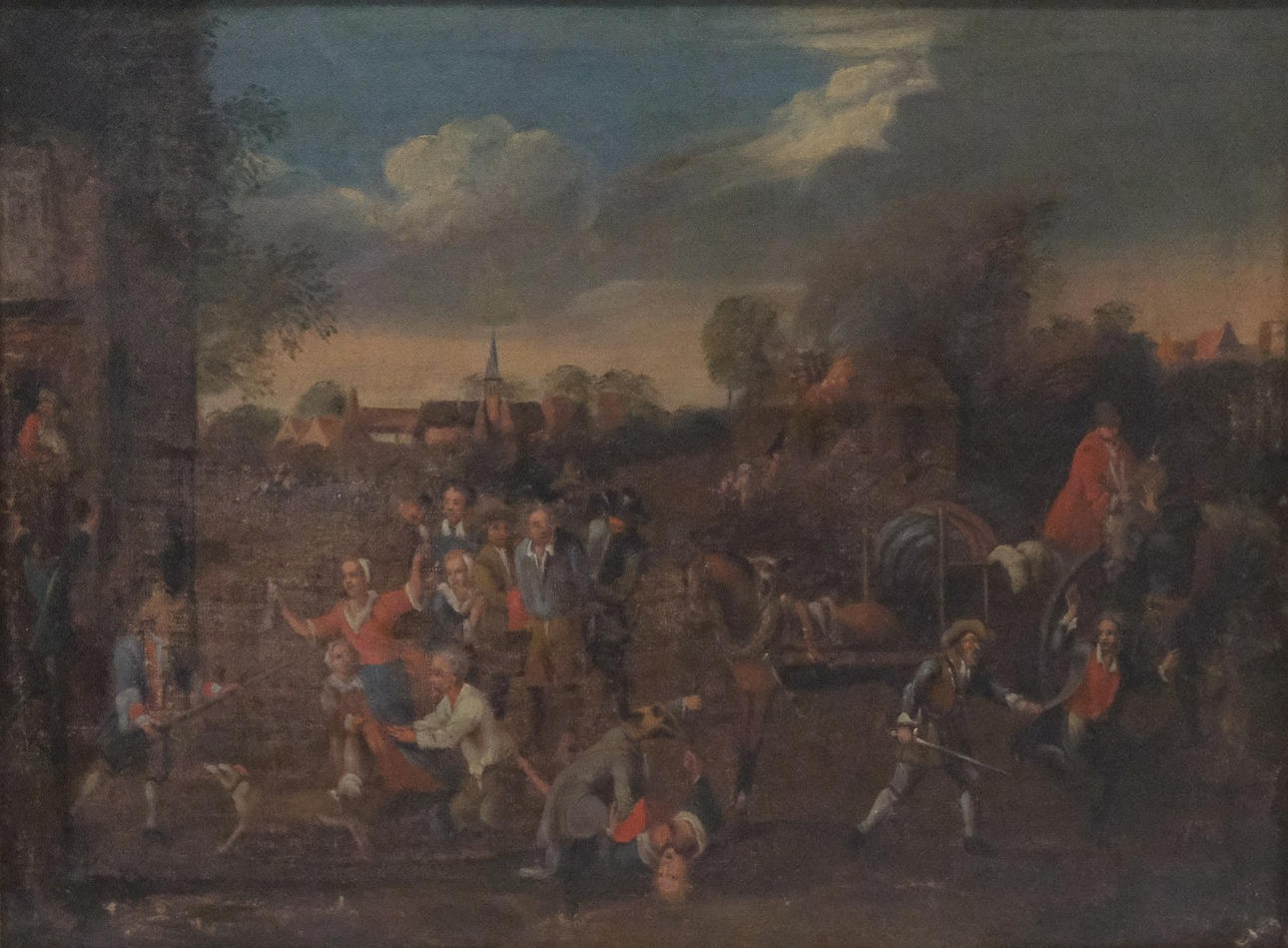 UIDENTIFICERET KUNSTNER, FIGURSCENE MED SOLDATER.