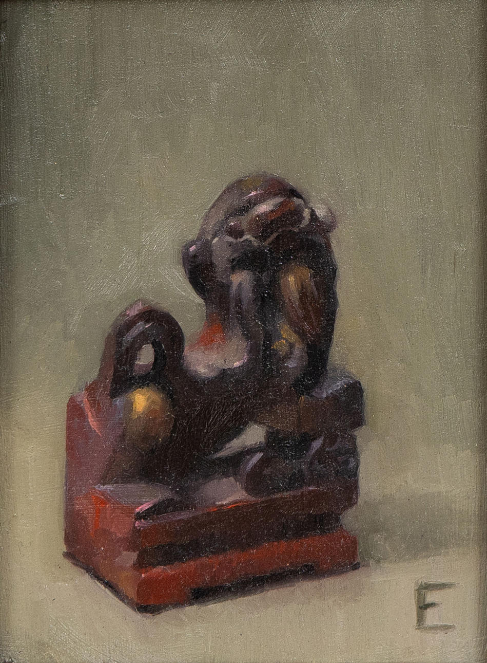 ELLEN BARKIN SÖDERHOLM (FÖDD 1983). Fable, oil on panel, signed E.