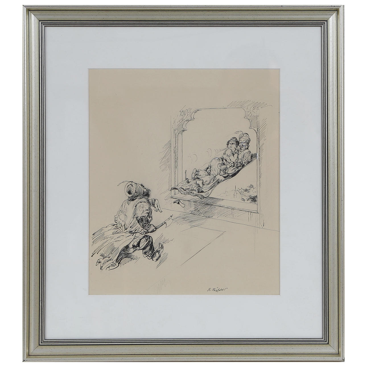 ROBERT HÖGFELDT. DRAWING, SIGNED.