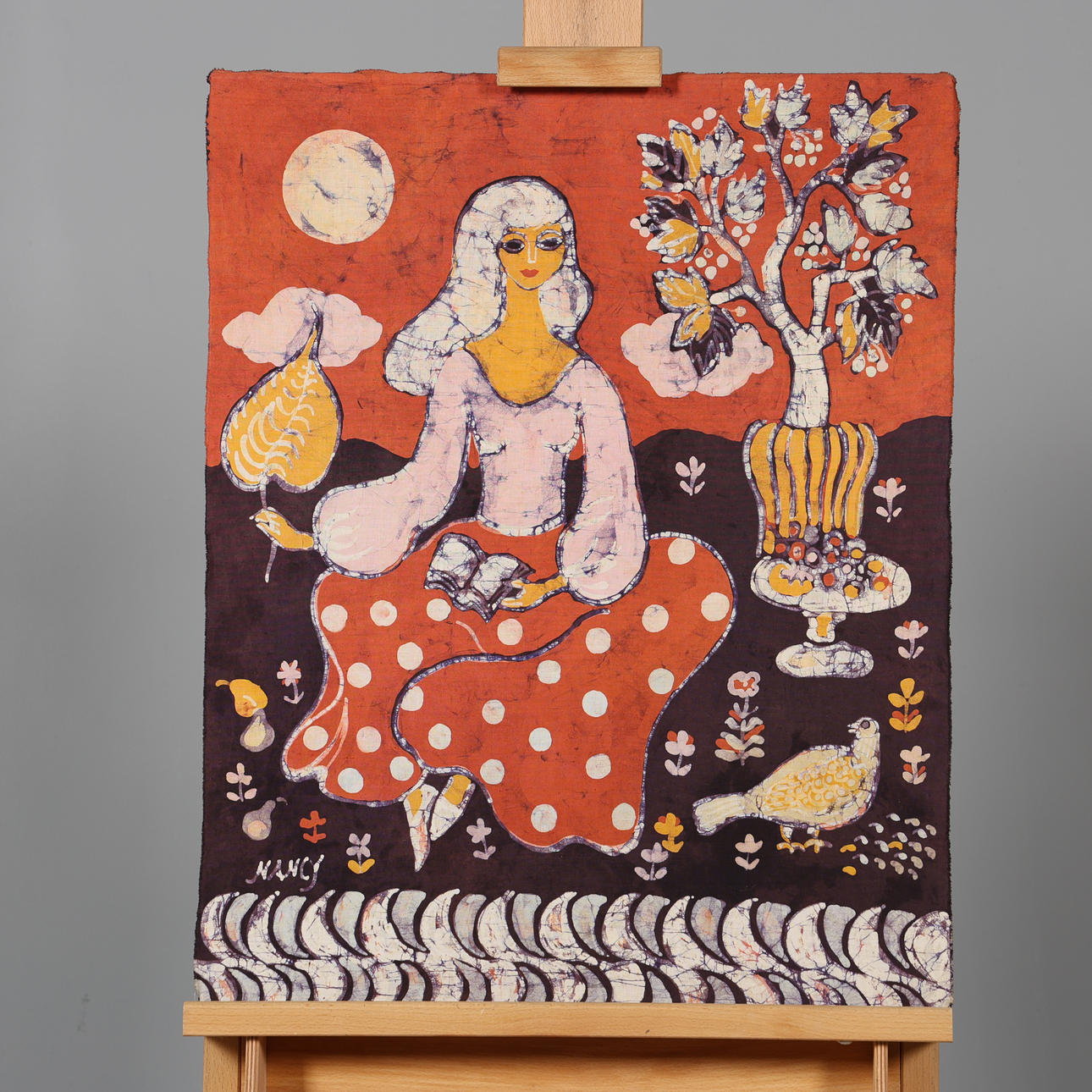 NANCY PEDERSEN. BATIK PRINT, signed.