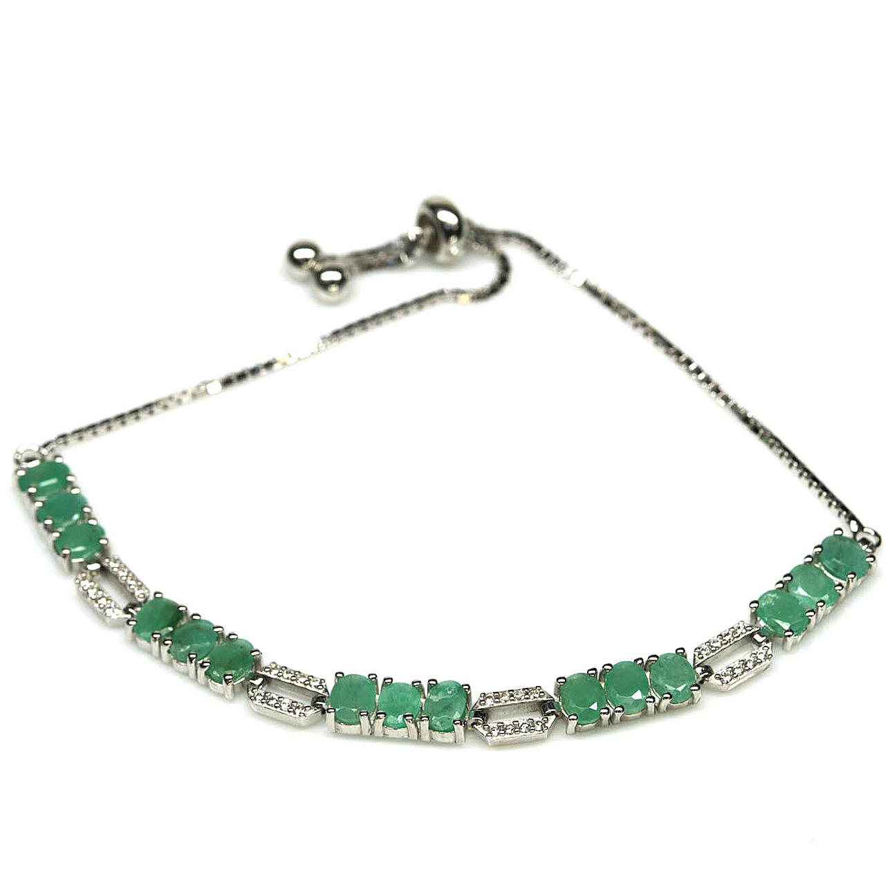 PULSERA AJUSTABLE ESMERALDA.