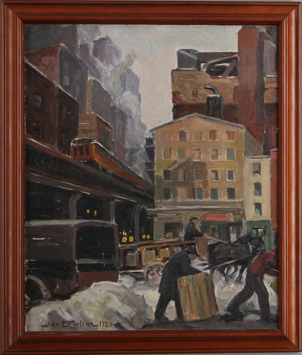 JOHN CARLSON. Stadsbild, olja på duk, signerad samt daterad 1924.