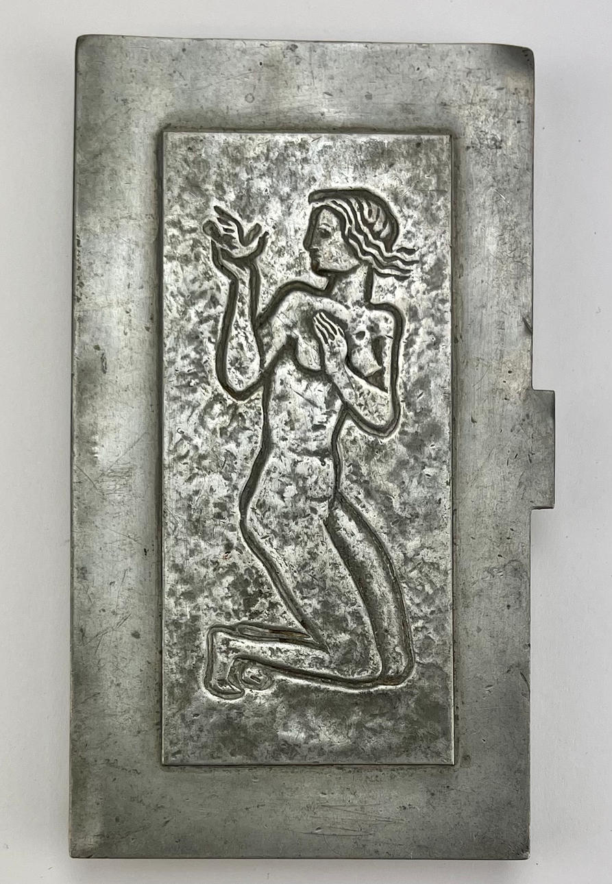 A pewter case, Athena, Ystad 1939.