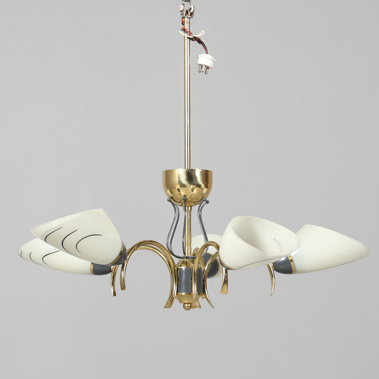 A 1950's 5-arm ceiling lamp.