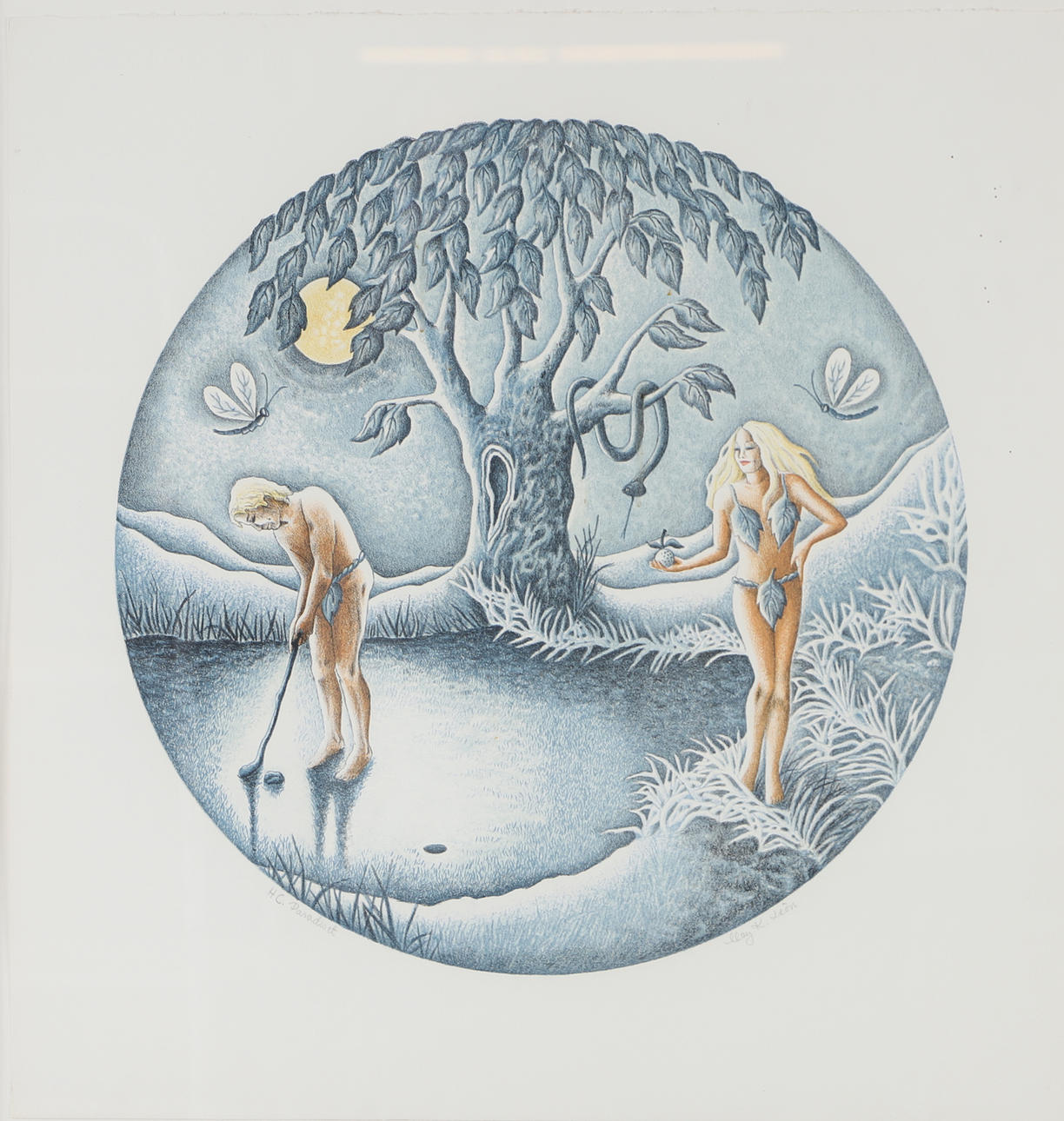 MAY K. LEON. “Paradise”, lithograph in colours, signed.