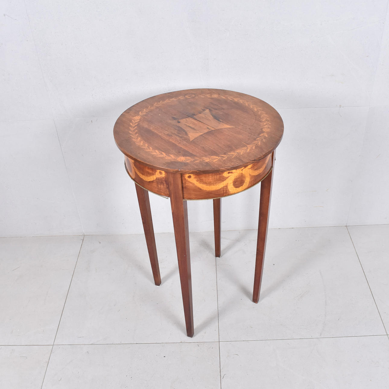 A side table with intarsia, 18th/20th century.