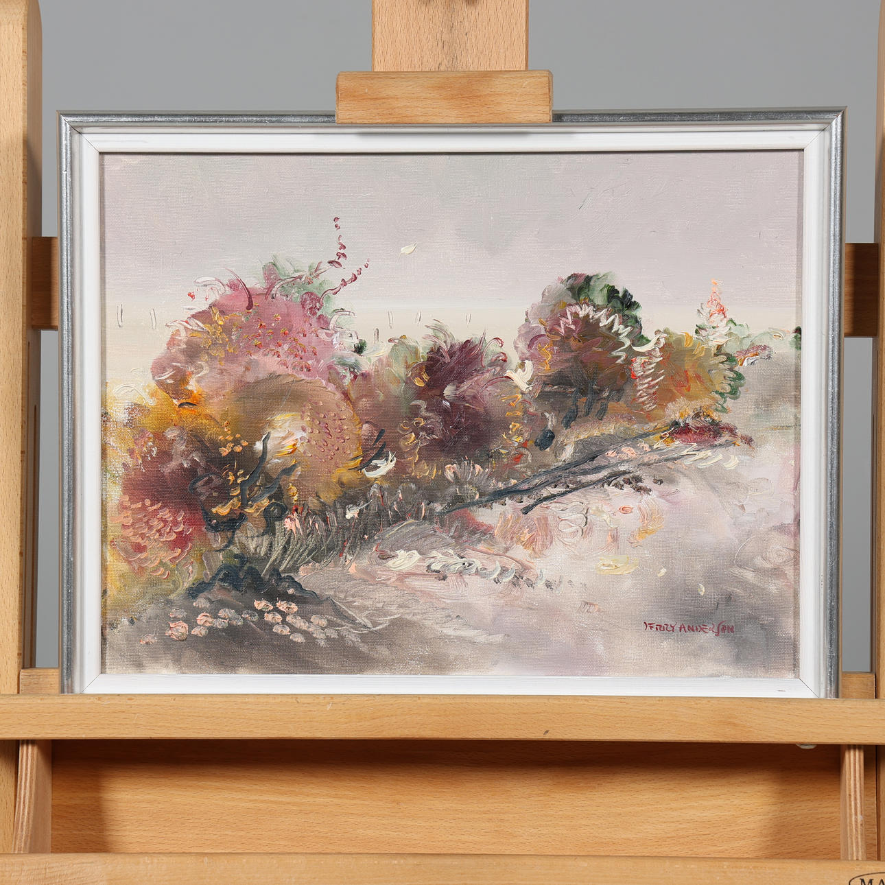 JERRY ANDERSSON. ÖL AUF LEINWAND, „Strandbusch“, signiert.