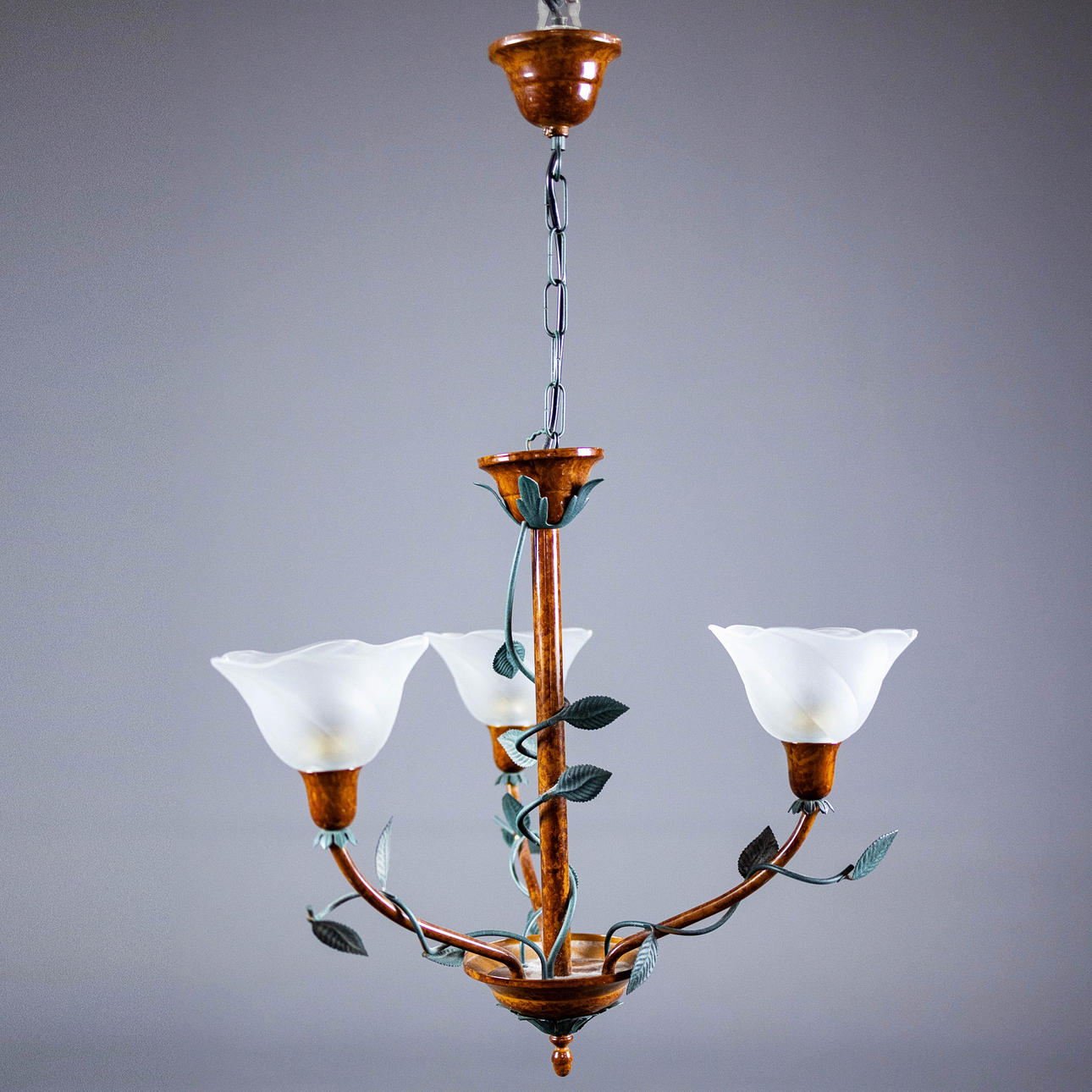 ITALIAN TOLEWARE CEILING LIGHT.