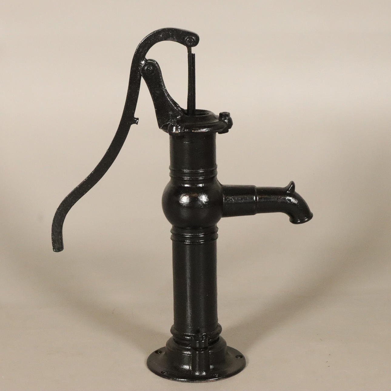 FARM PUMP, blackened cast iron.