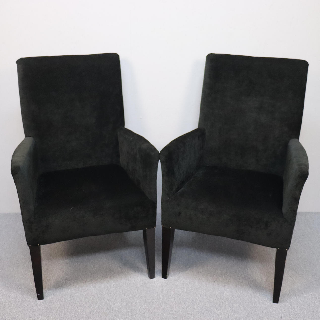 ARMCHAIRS, velvet, contemporary, 1 pair.