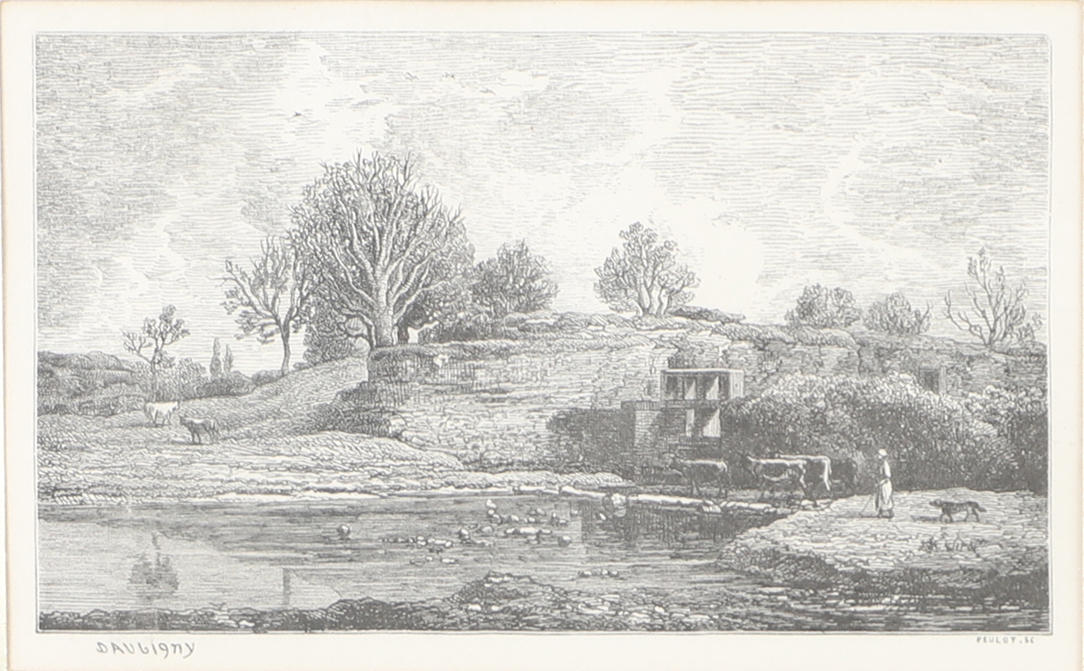 CHARLES FRANCOIS DAUBIGNY. Landscape with dust, etching.